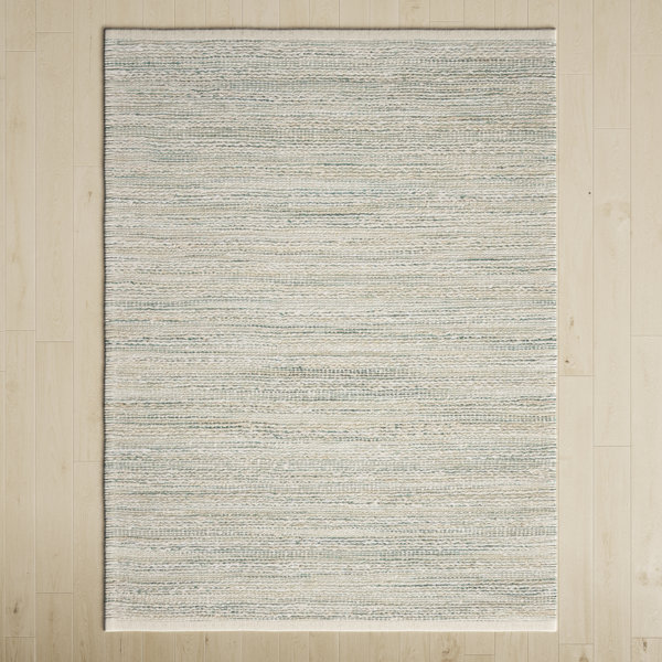 Ian Handmade White/Gray/Teal Area Rug Birch Lane